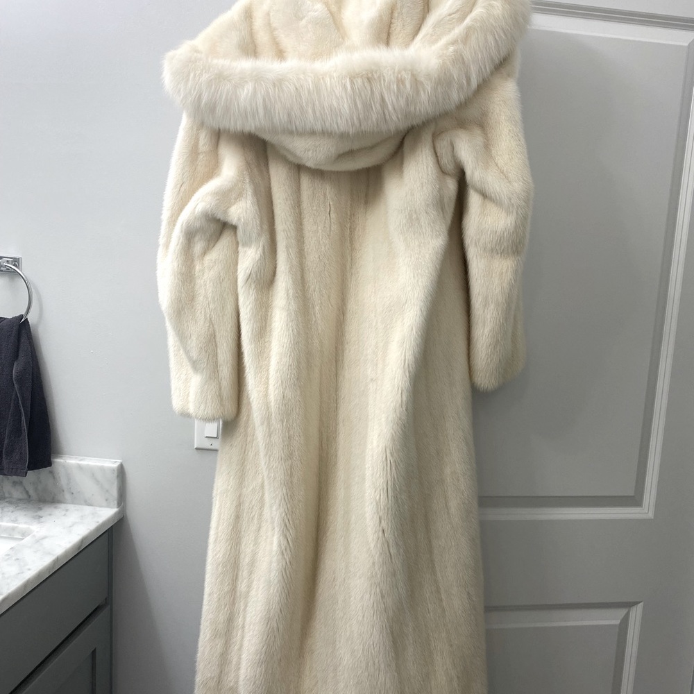 Floor Length White Fur Coat